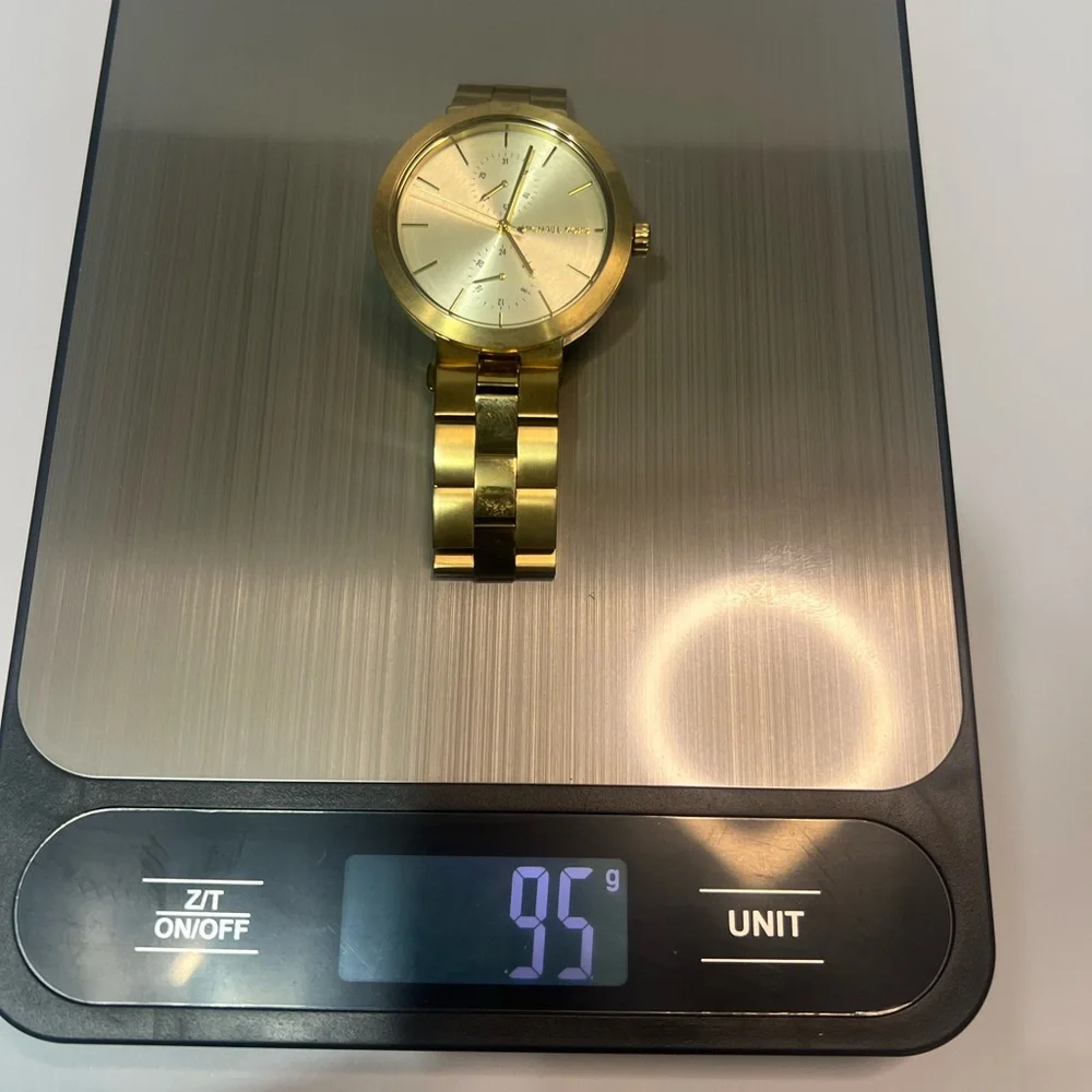 (923)Vintage Michael Kors Silver Dial Black Bracelet Quartz 6408 Watch - Picture 10 of 10